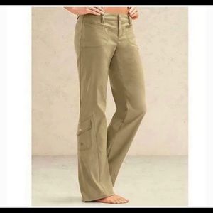 Athleta Khaki Dipper Wide Leg Cargo Pants
